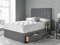 DBZ BEDS 3 FT Single Bed Set with 2000 Series Mattress - Grey Linen Divan Bed Set with Versatile Storage Options – 6 Panel Headboard with Chrome Glider Feet (Single)