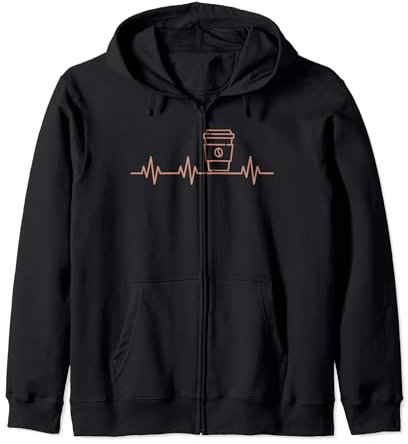 Taza de café café EKG Pulse Barista Heartbeat Life Heart Heart Heart Sudadera con Capucha