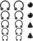 Besyvvin 16G Hufeisen Nasenring Lippenpiercing Ring 1,2mm Piercing Nase Septum Lippe Augenbrauen Helix Tragus Schwarz 6-14mm