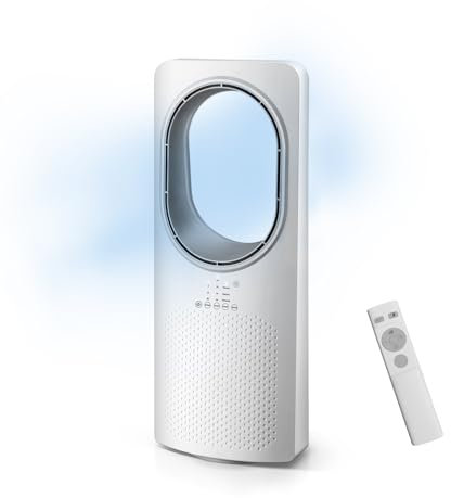 Wintem Ventilatore Freezy a Torre senza Pale con Telecomando e Timer Raffrescatore a Vortice con Oscillazione 3 Modalità e 3 Velocità Timer 15 ore 50W