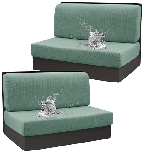 77Tkiop 1/2 Satz Camper Kissenbezüge - RV Dinette Kissenbezüge，Waschbarer Loveseat Sofa Möbelschutz, Sofa Couch Schonbezüge，Jedes Set enthält 1 Rückenlehnenbezug + 1 Sitzbankbezug (2, grüner)