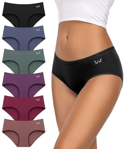 Culottes Femme Coton Élasticité Taille Moyenne Confort Respirant Lot de 6