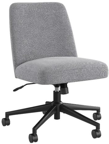 Bush Furniture Serenity Bürostuhl mit mittelhoher Rückenlehne, ohne Armlehnen, mit Rollen, aus kühlgrauem Stoff, Arbeitsplatz-Sitzlösung für kleinen Computertisch