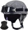 CZSBXBHD Deutsche Leder Motorrad Halbhelme, Halbschalenhelm mit ECE, Jethelm Retro, Scooter-Helm, Chopper Helm, Fahrradhelm, mit Sonnenblende und Schnellverschlussschnallen Offenem Helm,F,M 57~58CM