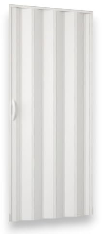 Briconess.com Porte à soufflet en PVC rigide avec ouverture latérale et fermeture avec poignée 82 x 212 cm