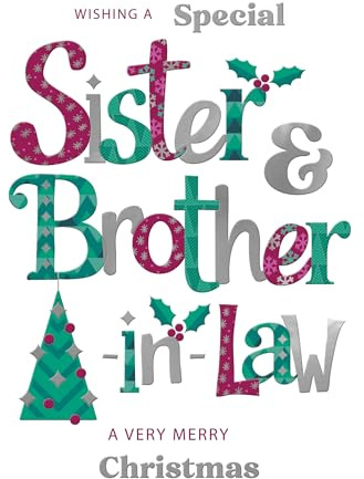 Special Sister & Brother-in-Law Festive Joy Christmas Greeting Card XFCS007