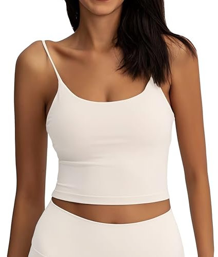 ATRACTIVOLL Women's Sports Tank Top, Basic Top Ärmellos, Atmungsaktiv und Leicht für Gym Yoga Casual Short Tank Top mit Spaghetti-Trägern