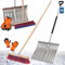 KOTARBAU® Set Schneeschaufel mit Aluminiumtiel 138 cm Straßenbesen 43 cm + Handschuhe Schneeschieber Snow Shovel Schneeräumer Gartenbesen mit Stiel draußen Schneeschaufel Auto Stiel zur Schneeräumung
