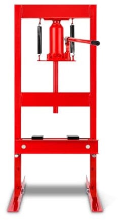 EBERTH Hydraulikpresse Werkstattpresse 6T Presse hydraulisch, 4-fach verstellbar, Maximale Arbeitshöhe 300 mm, Arbeitsbreite 330 mm, Gesamthöhe 910 mm, 2 Auflagebacken, Hydraulikzylinder