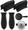 4 Pcs Cast Iron Handle Cover Silicone Pot Handle Cover Pan Handle Sleeve Heat Resistant Assist Pan Handle Sleeve Non-Slip Pot Handle Covers Kitchen Cookware Accessories For Cast Iron Skillet Metal Pan