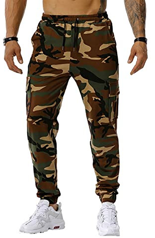 Générique Pantalon Slim Militaire Pantalon Cargo Casual Pantalon Moto Camo Pantalons Combat Survetement Vente en Ligne Vert de l'armée L
