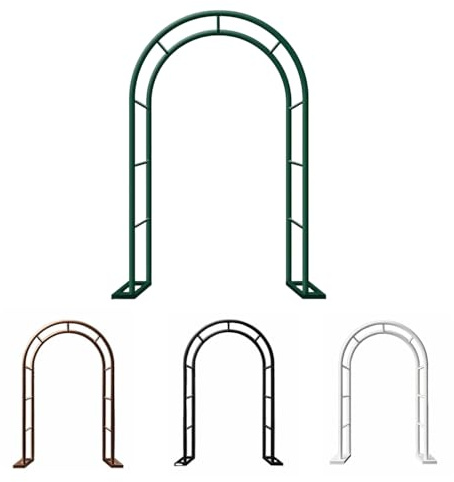 Breiter Gartenbogen,Stahl Rosenbogen Rankgitter Rankhilfe,schwarzer Rosenspalier Torbogen für Kletterpflanzen und Gurken,Dekorationsbogen Pergola für Feste,Innenterrasse und Garten(Weiß,W 120cm x H 22