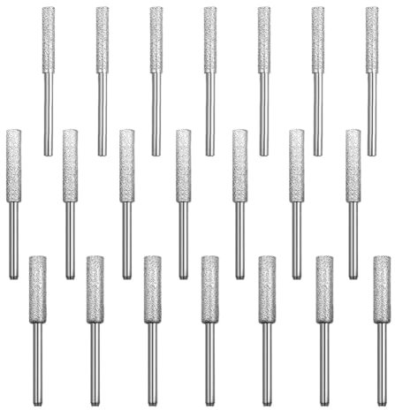 Fuhjythy 21Pcs Diamond Chainsaw Sharpener 1/8inch, High Hardness Burr Grinding Stone Chainsaw Sharpening Kit