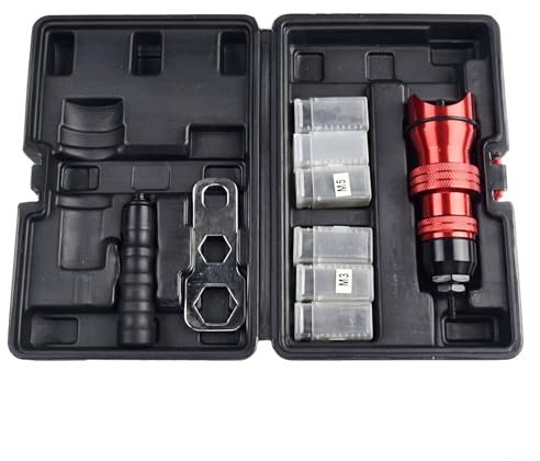 Juego de herramientas de tuerca de remache compatible con taladro eléctrico diseñado para un fácil uso en tamaños M3 M10; complemento perfecto para tu kit de herramientas de bricolaje