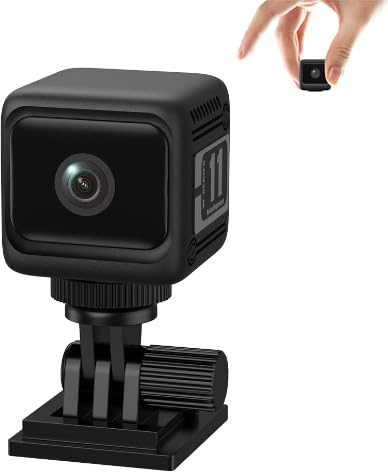 lvssiao Mini Camara, 4K Cámara Espía Batería Larga Duración 1600mAh (8 Horas de Uso) Cámara Oculta sin Cables con Visión Nocturna Detección de Movimiento para Casa/Oficina/Coche