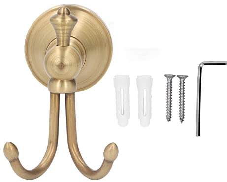WAHEWUD Vintage-Handtuchhaken, Badezimmer-Garderobenhaken, robust, Wandmontage, Kupfer, Edelstahl