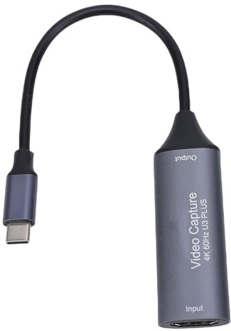 ASHATA Videoaufnahmekarte, 4K HD auf USB C und eine USB 3.0-Soundaufnahmekarte mit Geringer Latenz, Live- und -Video-Audio-Grabber für Streaming, Konferenz, Unterricht, Gaming