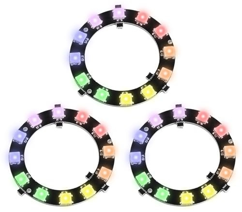 3 Stück 12 Bits WS2812 RGB LED Ring Modul - 5050 Vollfarbe RGB-Ringlampenlicht für Arduino, DIY-Projekte, Raspberry Pi