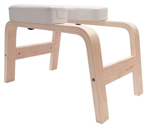 Huvudstående pall lastkapacitet 200 kg yoga huvudstående pall rektangulär yoga stol med massiv träram och bekväm sittkudde pall 64 × 36 × 40 cm meditationsstol lindra trötthet balans träning