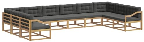 vidaXL Outdoor-Sofagarnitur mit Kissen 10 pcs Weiß und Anthrazit, Moderner Garten-Sofa, strapazierfähige Lounge, Elegantes Patio-Sofa, Sitzplatz im Garten, Möbel für Poolbereich