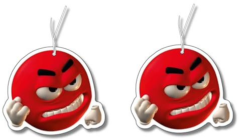 2x Duftbaum mit Anger Motiv, Wagen lustig Duftspender, Duftbaum Auto tuning, Lufterfrischer, Duftanhänger Auto Set, Autoduft, Scherzartikel, Wut
