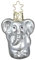 Christbaumschmuck Elefant 5,5cm mundgeblasenes Glas handbemalt - Weihnachtsbaumschmuck Dschungeltier Silber Grau - Weihnachtsdeko Anhänger Zootiere - Weihnachtskugeln & Glasfiguren Tiere
