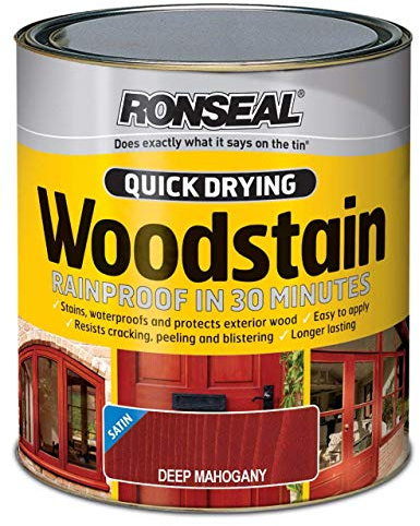 2X750ml Woodstain Quick Dry Satin - Deep Mahogany