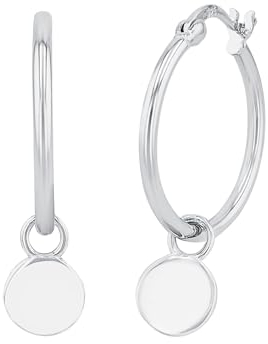 Amor Creolen 925 Sterling Silber Damen Ohrschmuck, 1,8 cm, Silber, Kommt in Schmuck Geschenk Box, 2026262