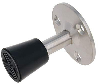 MroMax 1pcs Door Stop 50mm Wall Mount Stainless Steel Door Stop Stopper Bumper Rubber Buffer Protect Doors and Walls