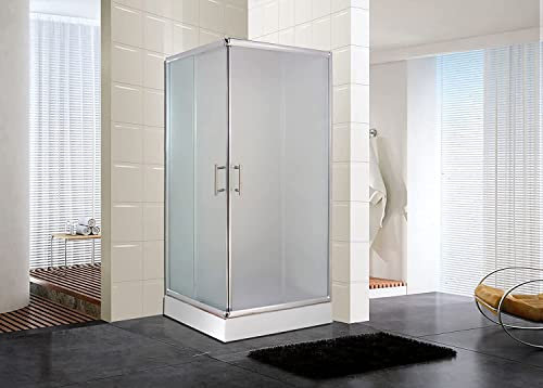 BOX DOCCIA CABINA BAGNO 70X90 CM VETRO OPACO TRASPARENTE SCORREVOLE ANGOLARE - OPACO