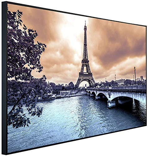 Ecowelle Infrarotheizung mit Bild | 900 Watt | 60x120 cm | Infrarot Heizung| | Made in Germany| d 34 Eiffelturm