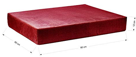 TexDeko BEZUG Easy-CLEAN für Palettenkissen (ohne Schaumstoff/Füllung) Replacement für Palettenpolster Palettenkisse In & Outdoor (Halbes Palettenkissen (60x80x12cm), Bordeaux)
