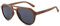 WOODONLY Pilotenbrille Holz Polarisierte Sonnenbrille - Mode Stil Hölzerne Sonnenbrille mit Bambus Etui für Herren und Damen Perfekte Geschenke (Walnuss)