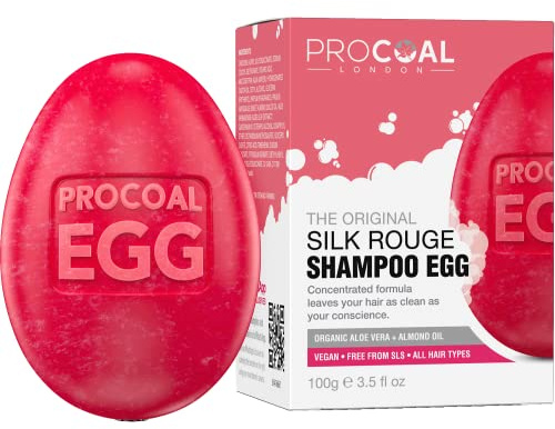 NEW Vegan Silk Rouge Shampoo Bar 100g by Procoal - SLS Free Eco Solid Shampoo Bar, Conditioning with Hydrating Glycerin, Aloe Vera, Almond Oil, Cruelty-Free