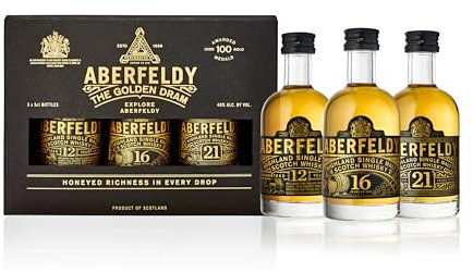 Aberfeldy Highland Scotch Single Malt Whisky Coffret Dégustation, 12, 16 & 21 ans, 40 % vol., 3 x 5cl/50ml