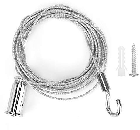 EVTSCAN Lampadario in filo d'acciaio, lampadario in filo d'acciaio con fune a soffitto, lampade a sospensione, accessori per illuminazione