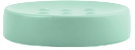 Spirella Seifenschale Steinoptik dekorative Badausstattung Seifenablage Tube Maße: 11 x 11 x 3 cm-Grün matt, Green