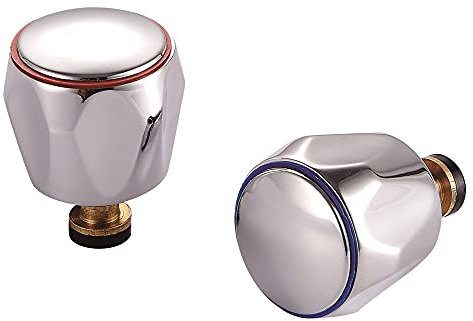KINGBATH™ Tap Revivers Kit 1/2” Contract Standard Basin Sink Taps Mixers Heads Handles Valves Cartridges (Hot/Red & Cold/Blue Indicator) Replacement(2 Pack/Pair)