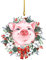 goodjinHH 01 Weihnachten Deko,Holz Tier Anhänger Weihnachtsschmuck,DIY Weihnachtsbaum Anhänger Weihnachtsdekoration,Feiertagsdekoration Weihnachtsdekoration (Schwein, 8.5x8.5cm)