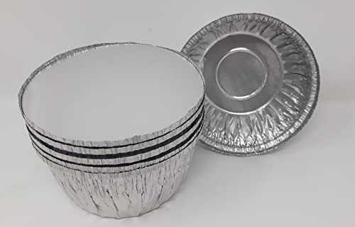 2lb Aluminium Foil Pudding / Pie Dish with Lids 932cc 4pk