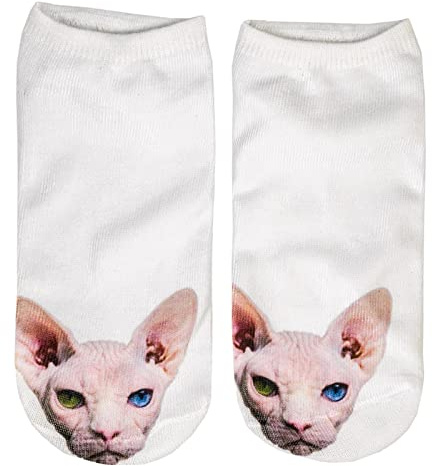 cosey – 1 Paar Sneaker Socken – Katzen Design – Einheits-Größe 33-40