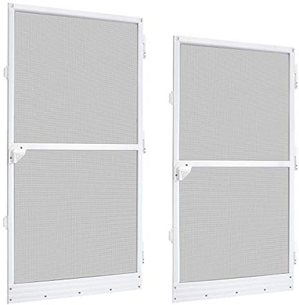 NAIZY Moustiquaire de porte avec cadre - 120 x 240 cm, protection contre les insectes (blanc)