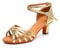 Latein Tanzschuhe für Damen Schwarz Professionelle Tanzschuhe Ballsaal Party Salsa Tanzübung Performance Schuhe Gold 5 cm EU 39