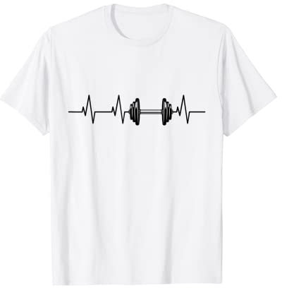 Bodybuilding Herzschlag Hantel Herzlinie Fitness T-Shirt