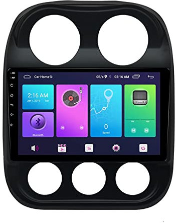 Autoradio Android Compatibile con Je-EP Compass 2011 2012 2013 2 DIN Radio Navigazione GPS IPS Touch Screen Telecamera Posteriore(Size:4G WiFi 1+16g)