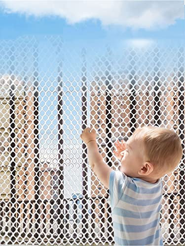 Aocet Schutznetz Katzennetz für Balkon und Fenster Katzensicherer Katzen Balkonnetz Ohne Bohren, Material (HDPE), Stabil - Reißfest (Farbe : White Mesh 1.8cm, Größe : 0.5x1m)