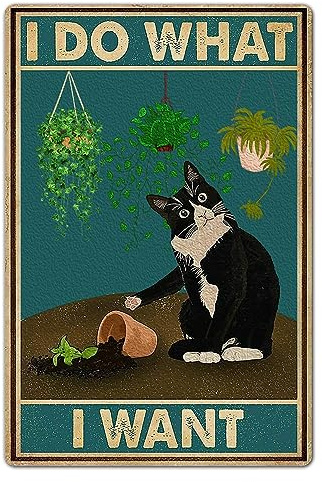 Bestylez Lustige Katzenbilder, Wanddekoration, Katzenschild, Katzenliebhaber, Geschenke für Zuhause, Büro, Küche – I Do What I Want, 20,3 x 30,5 cm (915)
