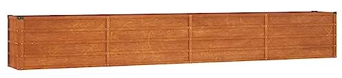 vidaXL Hochbeet, Hochbeet für Garten Balkon Terrasse, Kräuterhochbeet zum Selber Bauen, Gemüsebeet Pflanzkübel aus Metall, Grau Cortenstahl