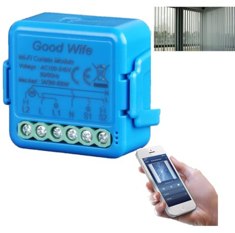 Good Wife Interruttore Tapparelle WiFi, Modulo Comando Tapparelle | Controllo Vocale con Alexa e Google Home, Controllo App Smart Life, Timer Switch per Persiane e Tende, 300W