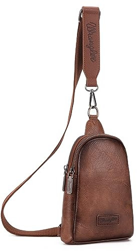 Wrangler Crossbody Sling Bags for Women Cross Body Fanny Pack Purse with Detachable Strap, C-Distressed Dunkelbraun, modisch